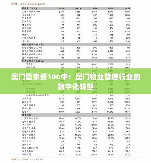 澳门管家婆100中,澳门管家婆，探索数字时代的智慧服务新模式